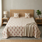 5 Piece Pure Cotton Reversible Quilted Bedcover