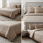 Embroidered 4-Piece Luxury Bedcover Set