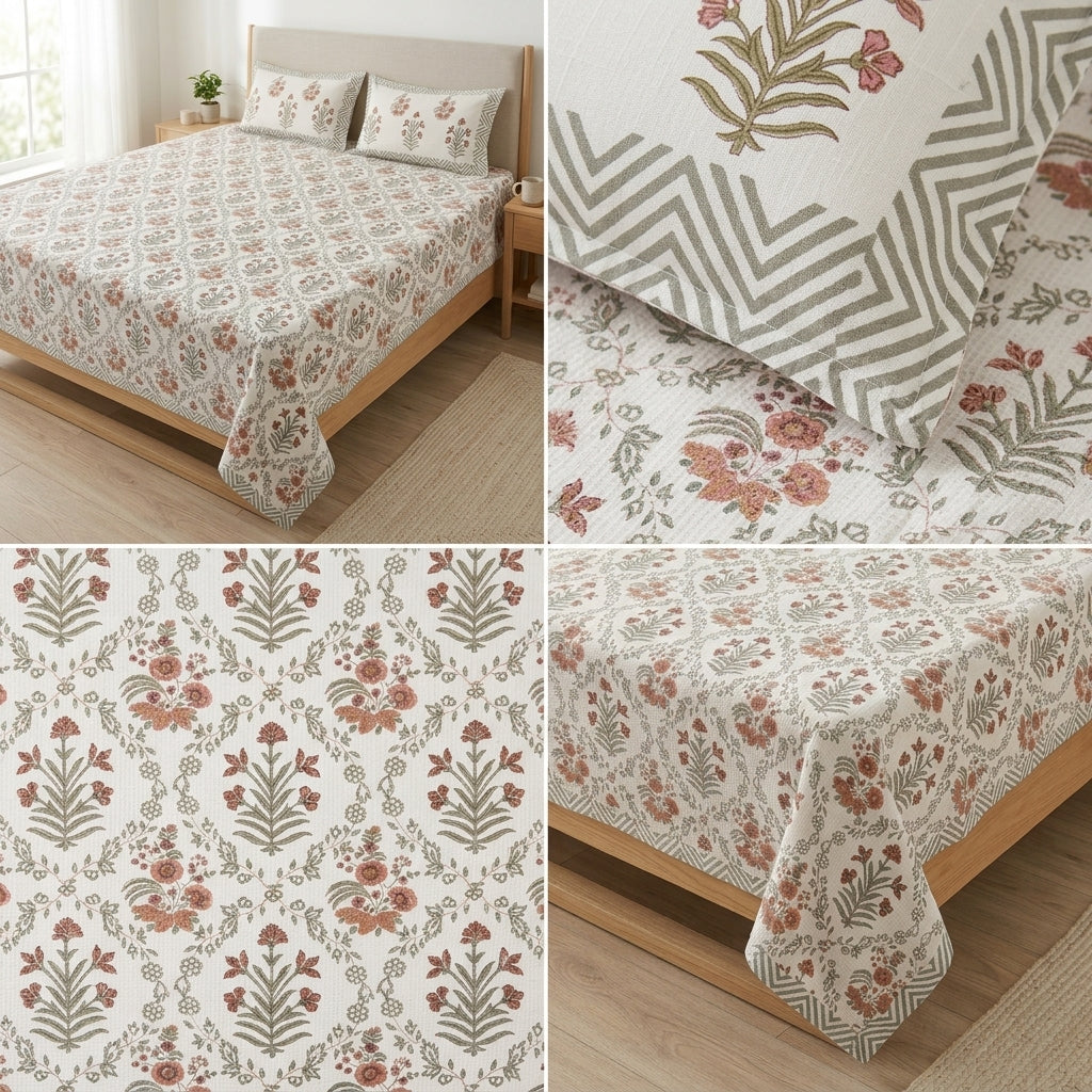 Premium Waffle Bedcover – Skin-Friendly &amp; Breathable Comfort