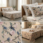 English Bedsheet With Lace Pillow Covers (108 * 108)