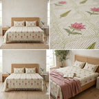 Waffle Block Print Slub Cotton Bedcovers (108 * 108)