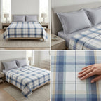 100% Pure Cotton Super King Size Bedsheet with 2 Pillow Covers – Premium Luxury Stripe Design (108 x 108 Inches)
