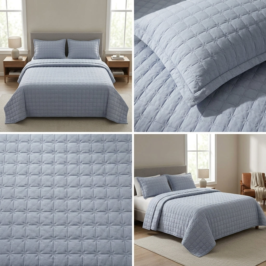 Premium Quilted Bedcover Set – 3 Piece (King Size 100 × 108 Inches)