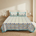 HANDBLOCK PERCALE COTTON QUILTED BEDCOVERS