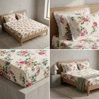 English Bedsheet With Lace Pillow Covers (108 * 108)