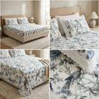 Floral King Size Bedsheet with Designer Lace Pillow Covers (108 x 108 Inches) Product Code:- 55B1150RKEH