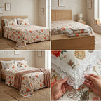 English Bedsheet With Lace Pillow Covers (108 * 108)