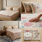 English Bedsheet With Lace Pillow Covers (108 * 108)