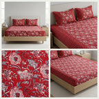 Kolkatta Premium King Size Bedsheet – Dual Motif Prints (108 x 108 inches)