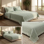 Chicken Lace Quilted Bedcover Set – 3 Piece (King Size 100 × 108 Inches)