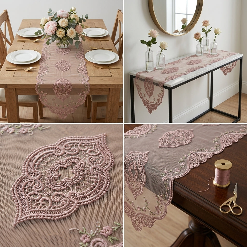 Elegant Turkish&nbsp;Embroidered Table Runner (70 x 16 Inches)