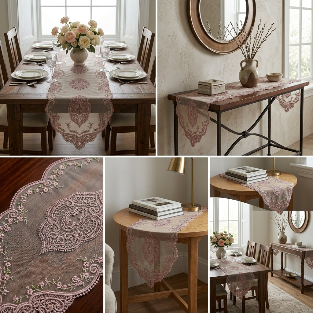 Elegant Turkish&nbsp;Embroidered Table Runner (70 x 16 Inches)