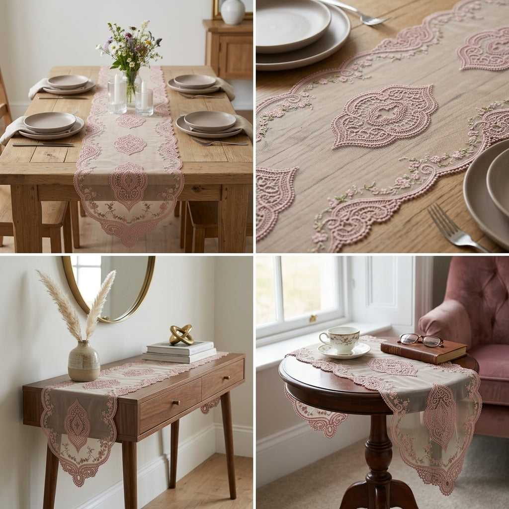 Elegant Turkish&nbsp;Embroidered Table Runner (70 x 16 Inches)