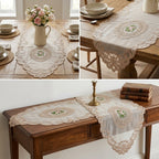 Luxury Floral Lace Turkish Table Runner (30 x 16 Inches)