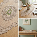 Luxury Floral Lace Turkish Table Runner (30 x 16 Inches)