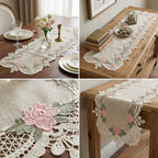 Luxury Floral Lace Turkish Table Runner (30 x 16 Inches)