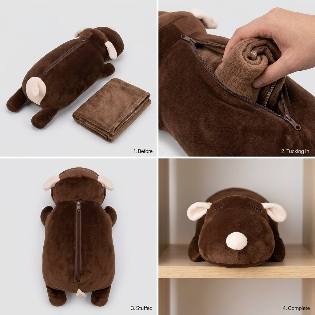 🧸 Teddy Blanket Plush Toy – 2 in 1 Soft Toy with Hidden Blanket ✨