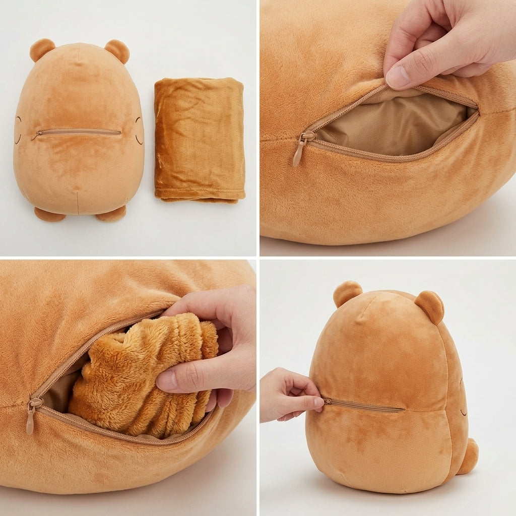 🧸 Teddy Blanket Plush Toy – 2 in 1 Soft Toy with Hidden Blanket ✨