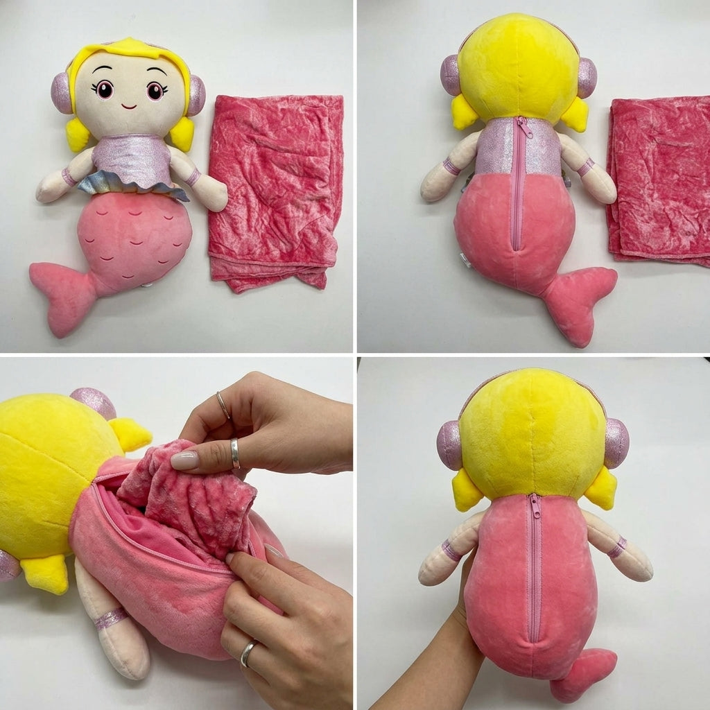 🧸 Teddy Blanket Plush Toy – 2 in 1 Soft Toy with Hidden Blanket ✨