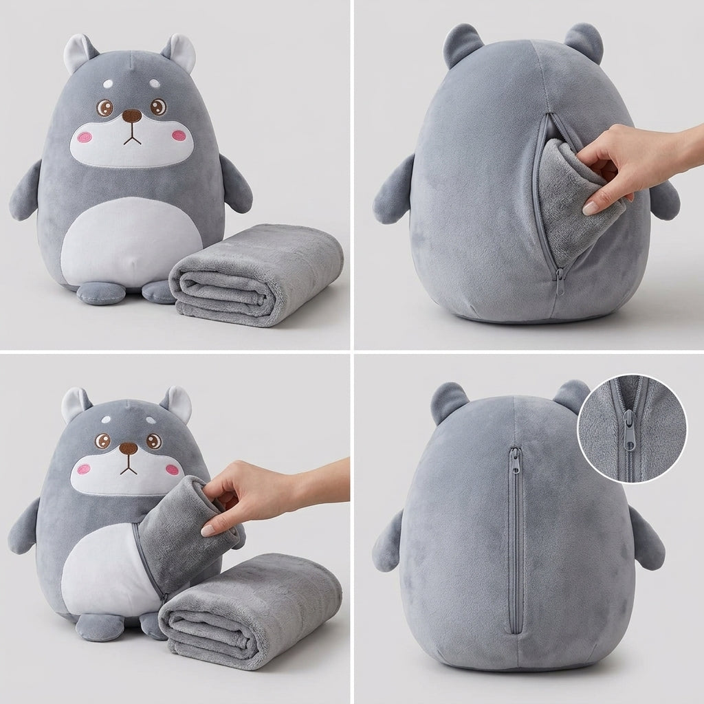 🧸 Teddy Blanket Plush Toy – 2 in 1 Soft Toy with Hidden Blanket ✨