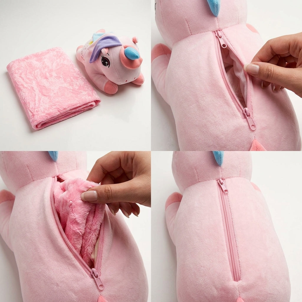 🧸 Teddy Blanket Plush Toy – 2 in 1 Soft Toy with Hidden Blanket ✨