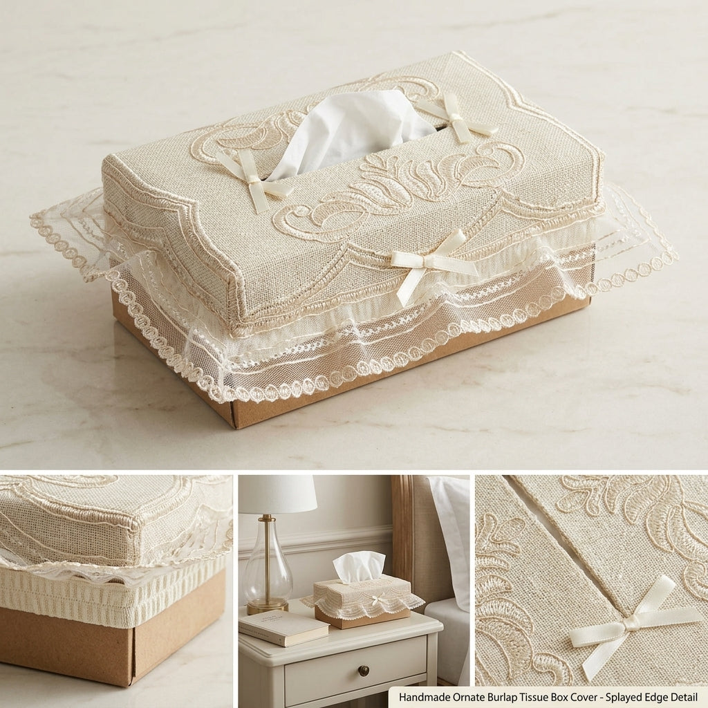 Elegant Embroidered Tissue Box Cover