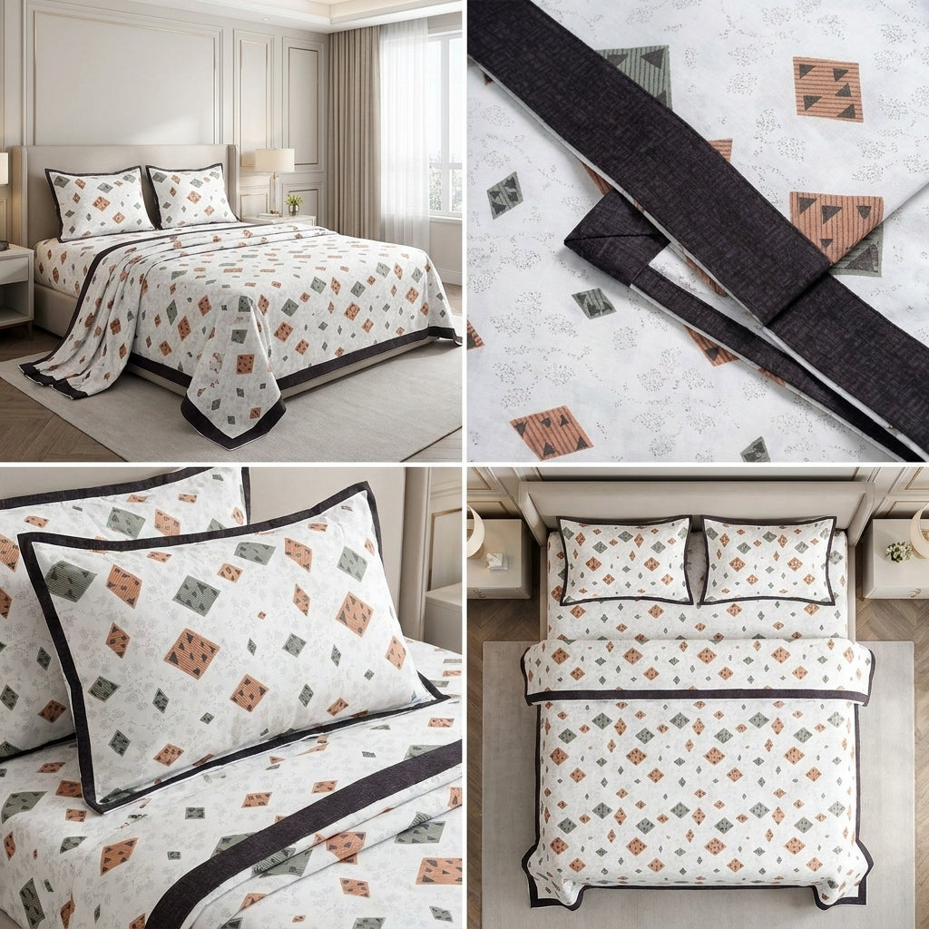 Premium Top Sheet Set – 90 x 100 Inches | Elegant Bedroom Collection