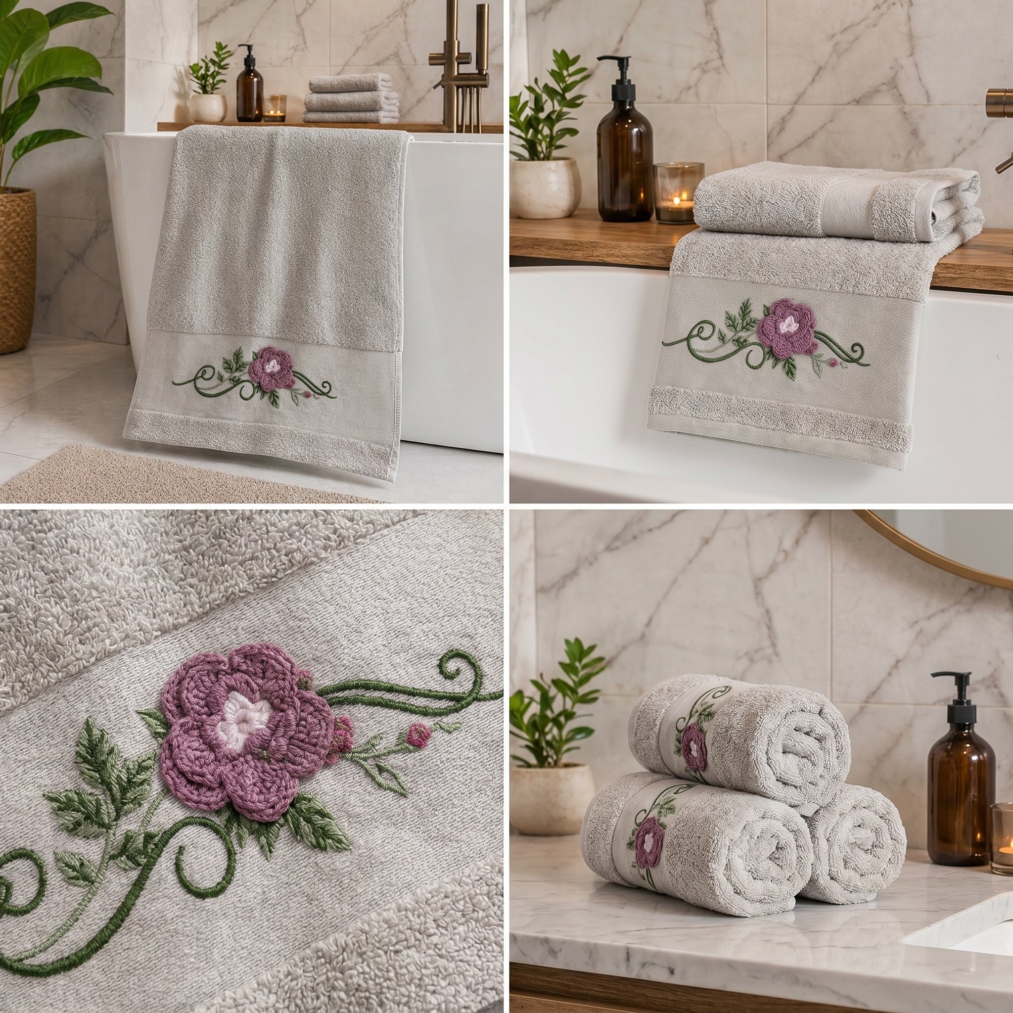 Embroidered English Hand Towel – Premium Quality (14 x 32 inches)