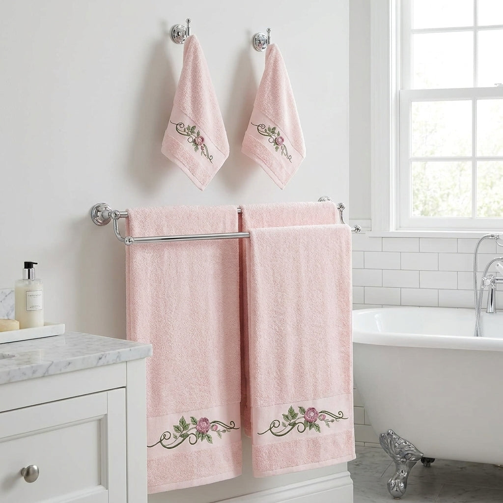 Embroidered Towel Set – 4 Piece Collection