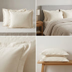 Cream Plain Cotton Pillow Cover – King Size (20 × 36 Inch) Set OF 2