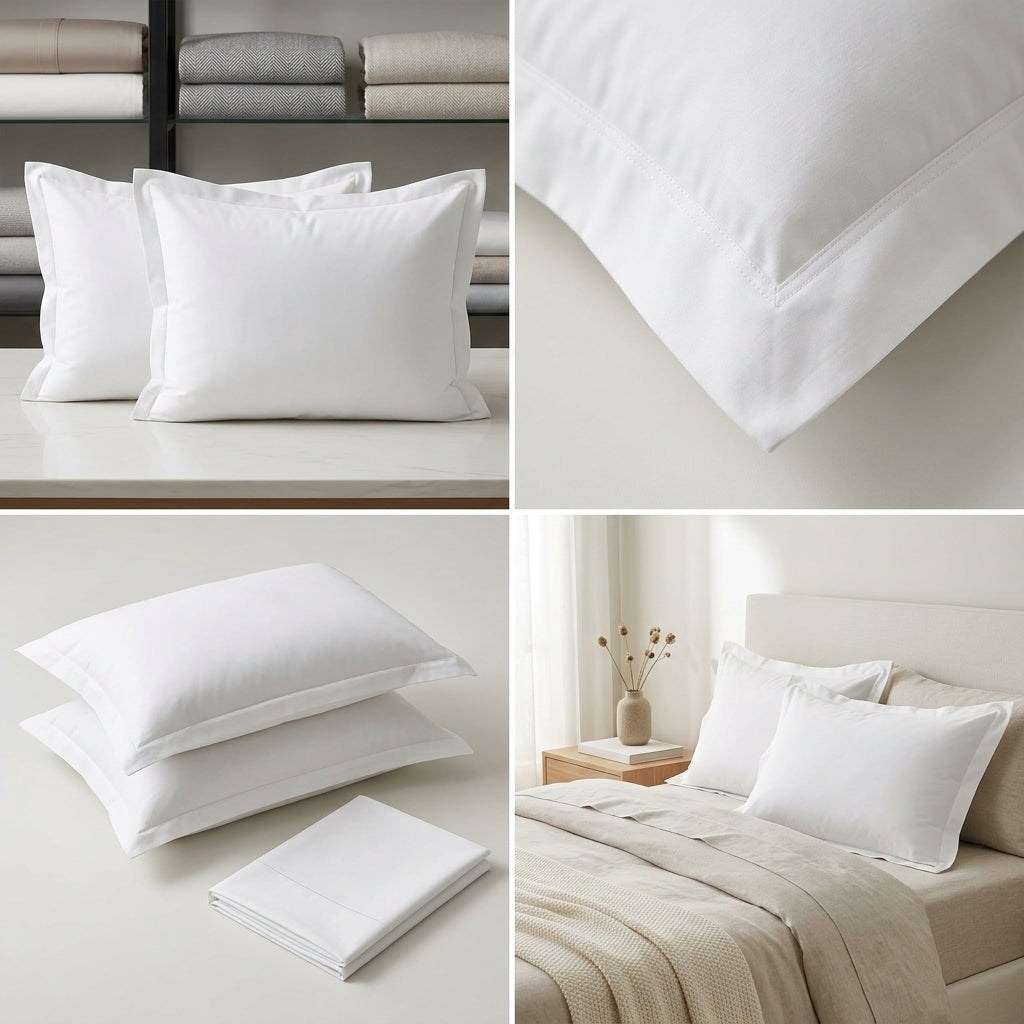 White Plain Cotton Pillow Cover – King Size (20 × 36 Inch) Set of 2