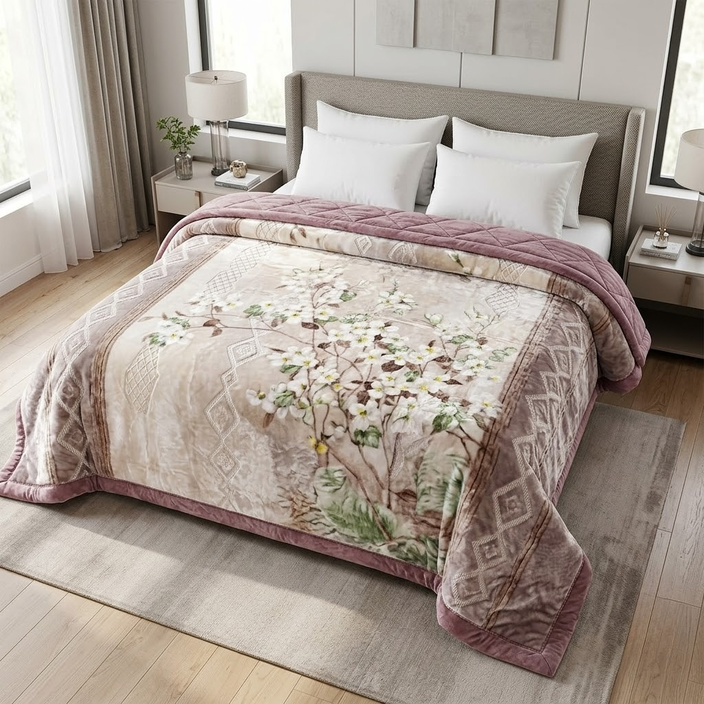 Premium 2 Layer Heavy Winter Blanket – Double Bed | Super Soft Designer Printed Blanket Code :- 55B325RKEH