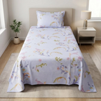 Printed Single Bedsheet Set – 2 Pcs (1 Bedsheet + 1 Pillow Cover) 100 % Pure Cotton