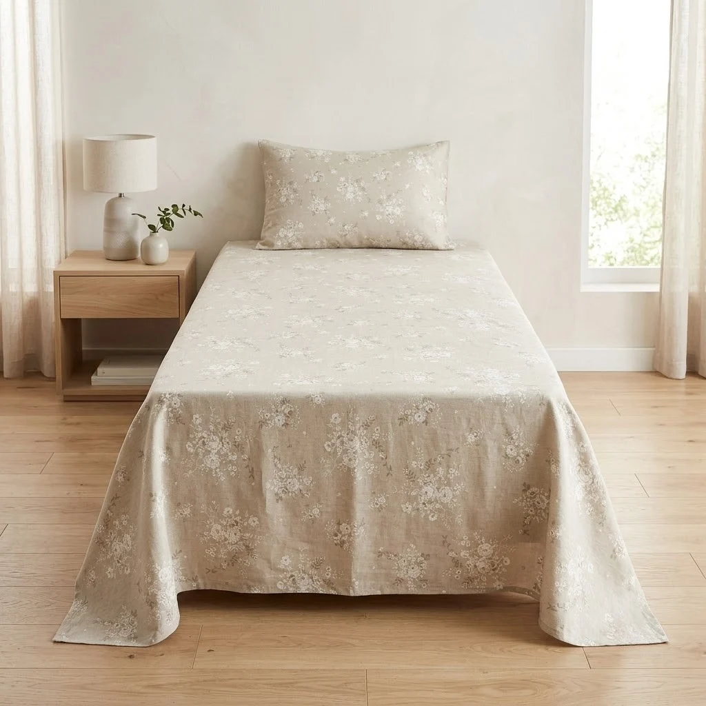 Printed Single Bedsheet Set – 2 Pcs (1 Bedsheet + 1 Pillow Cover) 100 % Pure Cotton
