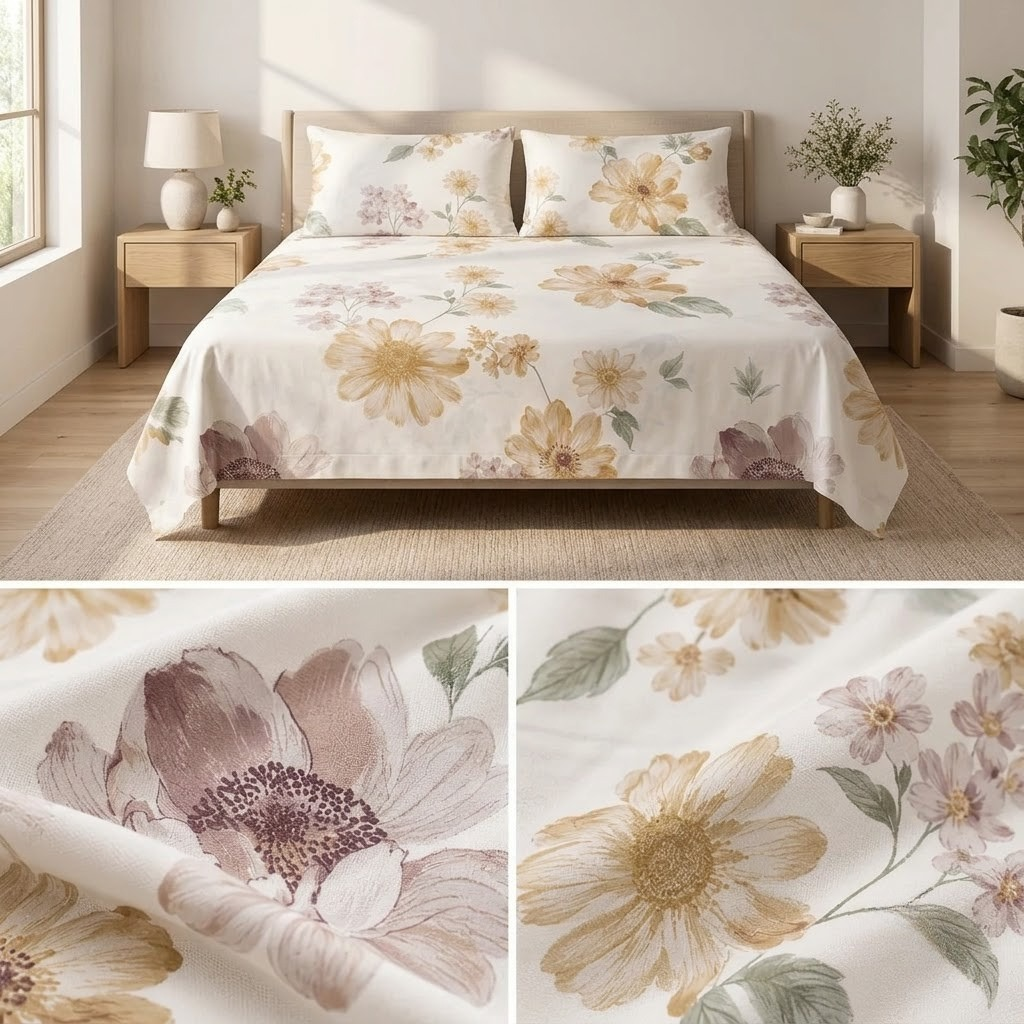 Signature Elegance Luxury Designer Printed Bedsheet Set – Super Jumbo King Size 122 x 122 Inch