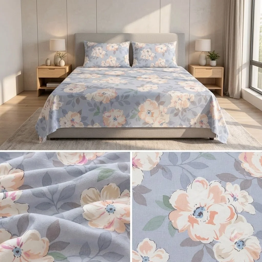 Signature Elegance Luxury Designer Printed Bedsheet Set – Super Jumbo King Size 122 x 122 Inch