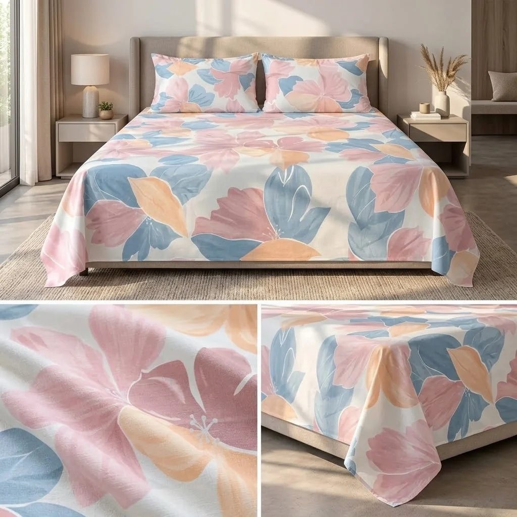 Signature Elegance Luxury Designer Printed Bedsheet Set – Super Jumbo King Size 122 x 122 Inch