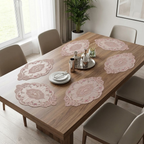🌸 Premium Turkish Lace Table Mats Set | 3-Piece Luxury Dining Collection