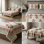 Zariya Heritage Khadi Bedcover – 100 × 108 Inches
