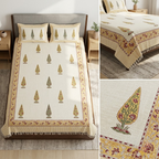 Zariya Heritage Khadi Bedcover – 100 × 108 Inches