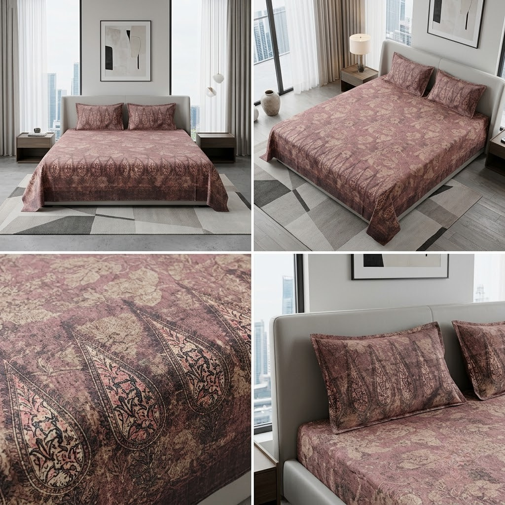 Designer Prints King Size Bedsheet | Micro Soft Cotton Size 108 By 108 Inch | Product Code :- 55B75RKEH