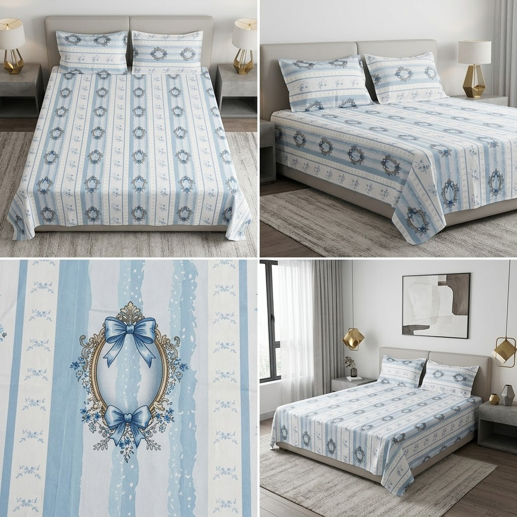 Designer Prints King Size Bedsheet | Micro Soft Cotton Size 108 By 108 Inch | Product Code :- 55B75RKEH