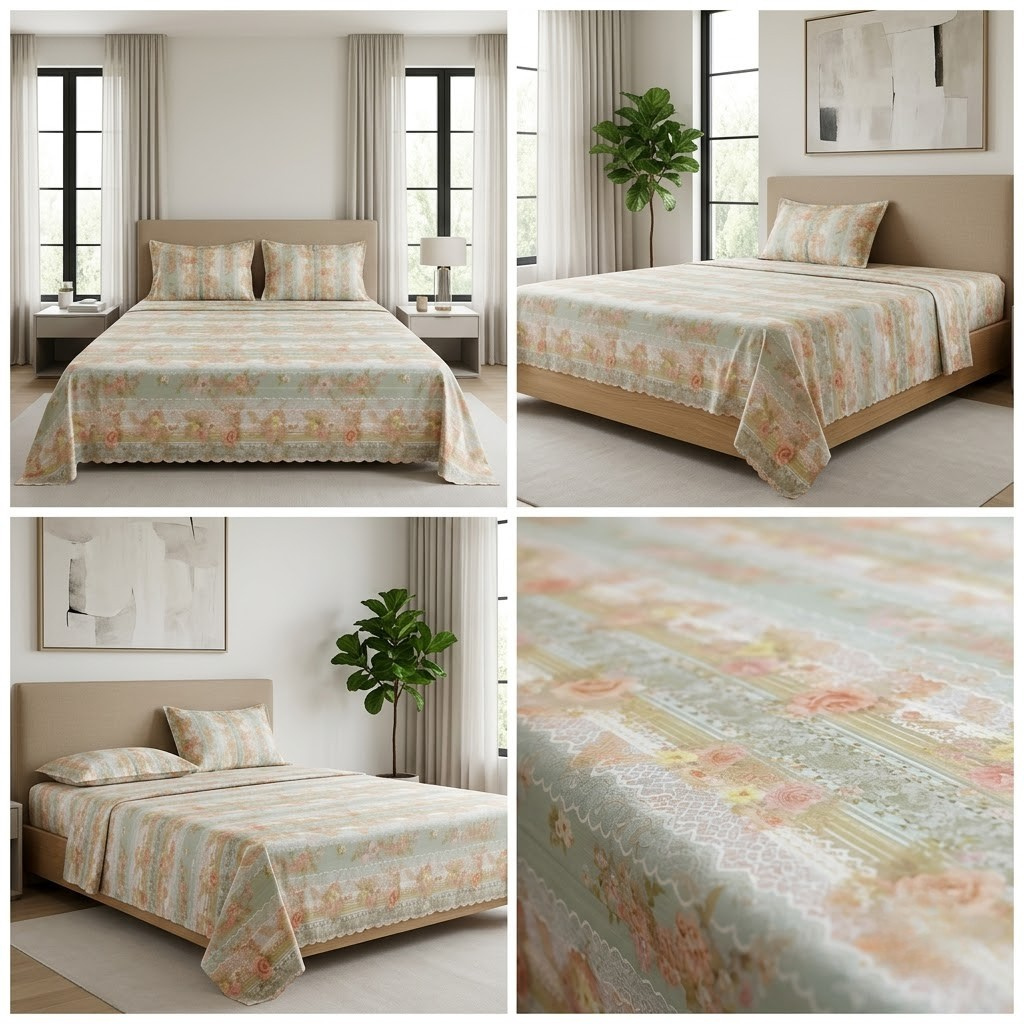 Designer Prints King Size Bedsheet | Micro Soft Cotton Size 108 By 108 Inch | Product Code :- 55B75RKEH