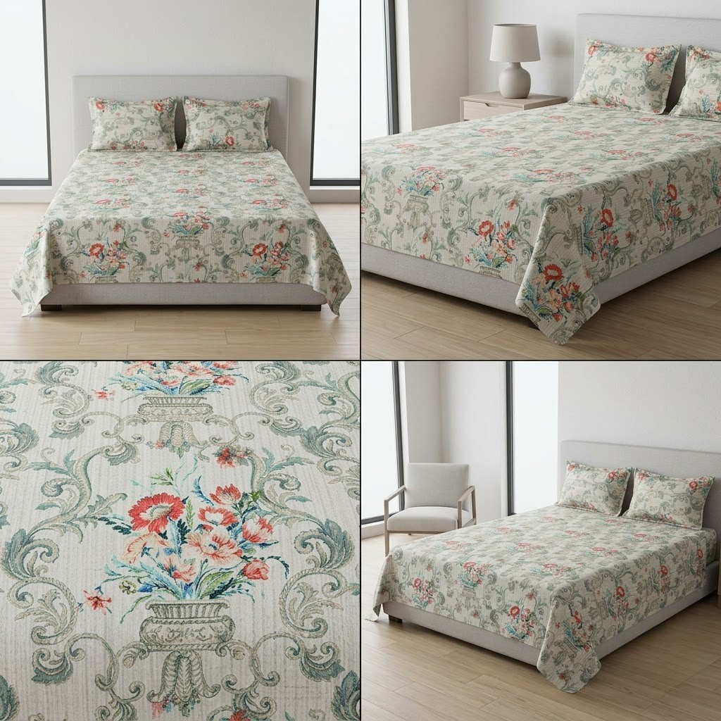 Designer Prints King Size Bedsheet | Micro Soft Cotton Size 108 By 108 Inch | Product Code :- 55B75RKEH