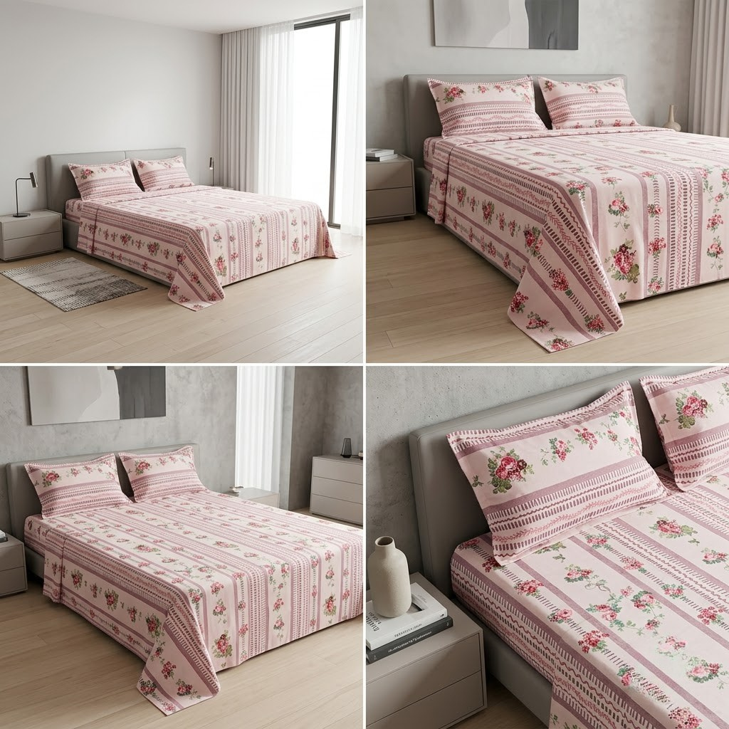 Designer Prints King Size Bedsheet | Micro Soft Cotton Size 108 By 108 Inch | Product Code :- 55B75RKEH