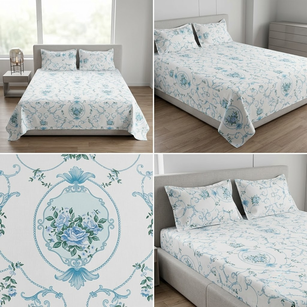Designer Prints King Size Bedsheet | Micro Soft Cotton Size 108 By 108 Inch | Product Code :- 55B75RKEH
