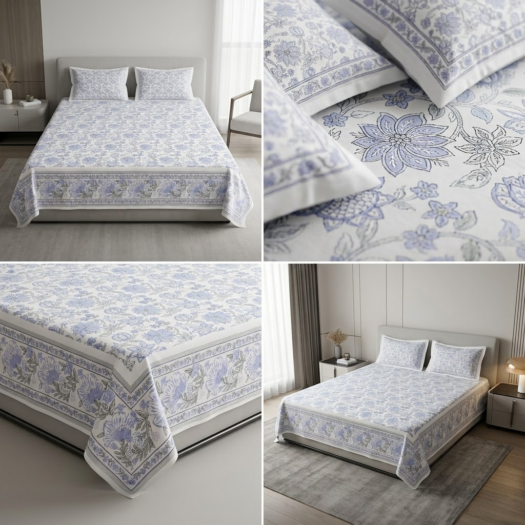 Designer Prints King Size Bedsheet | Micro Soft Cotton Size 108 By 108 Inch | Product Code :- 55B75RKEH