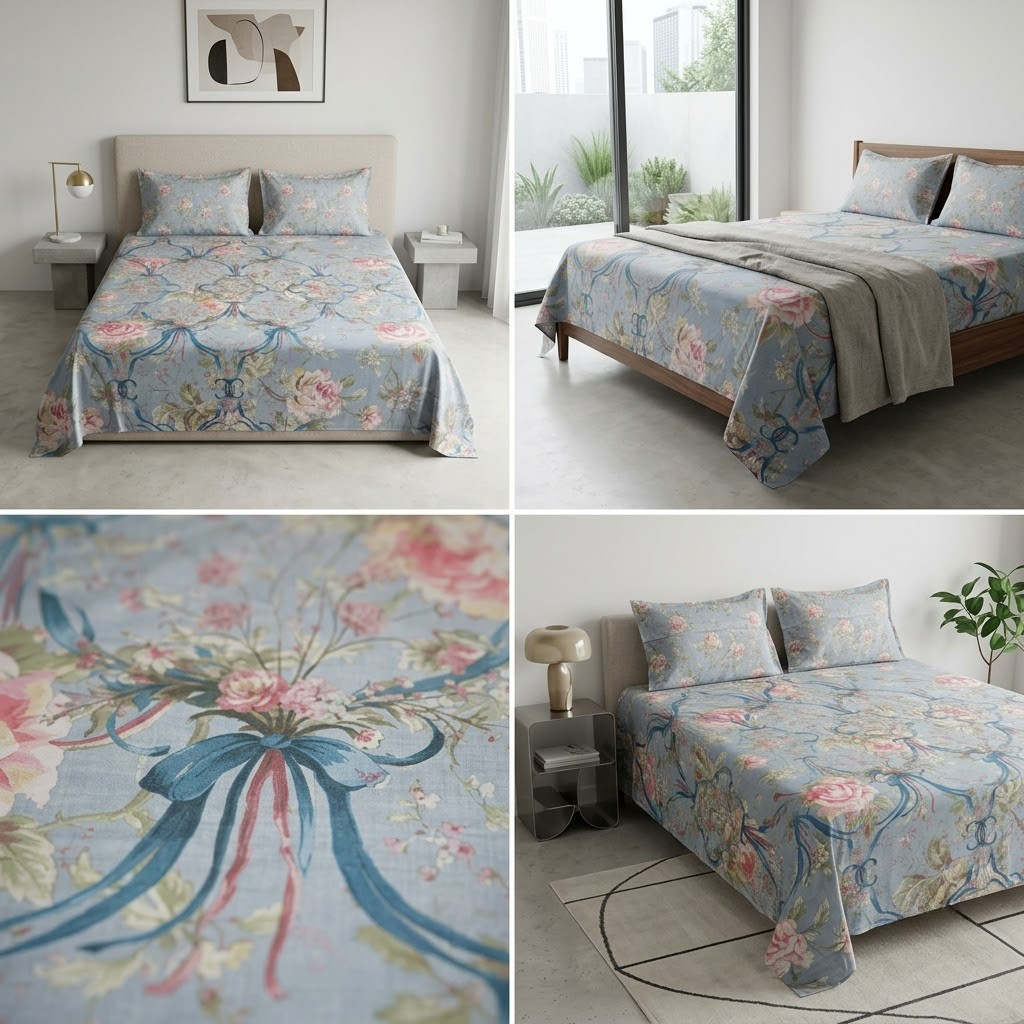 Designer Prints King Size Bedsheet | Micro Soft Cotton Size 108 By 108 Inch | Product Code :- 55B75RKEH