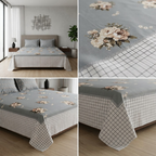 Designer Prints King Size Bedsheet | Micro Soft Cotton Size 108 By 108 Inch | Product Code :- 55B75RKEH
