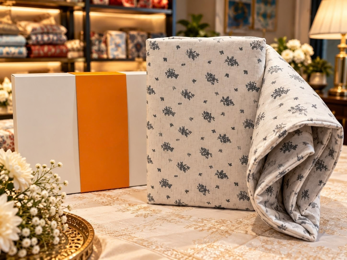 Luxury Floral Bedding Gift Box – 4 Piece Premium Bedsheet & Duvet Cover Set